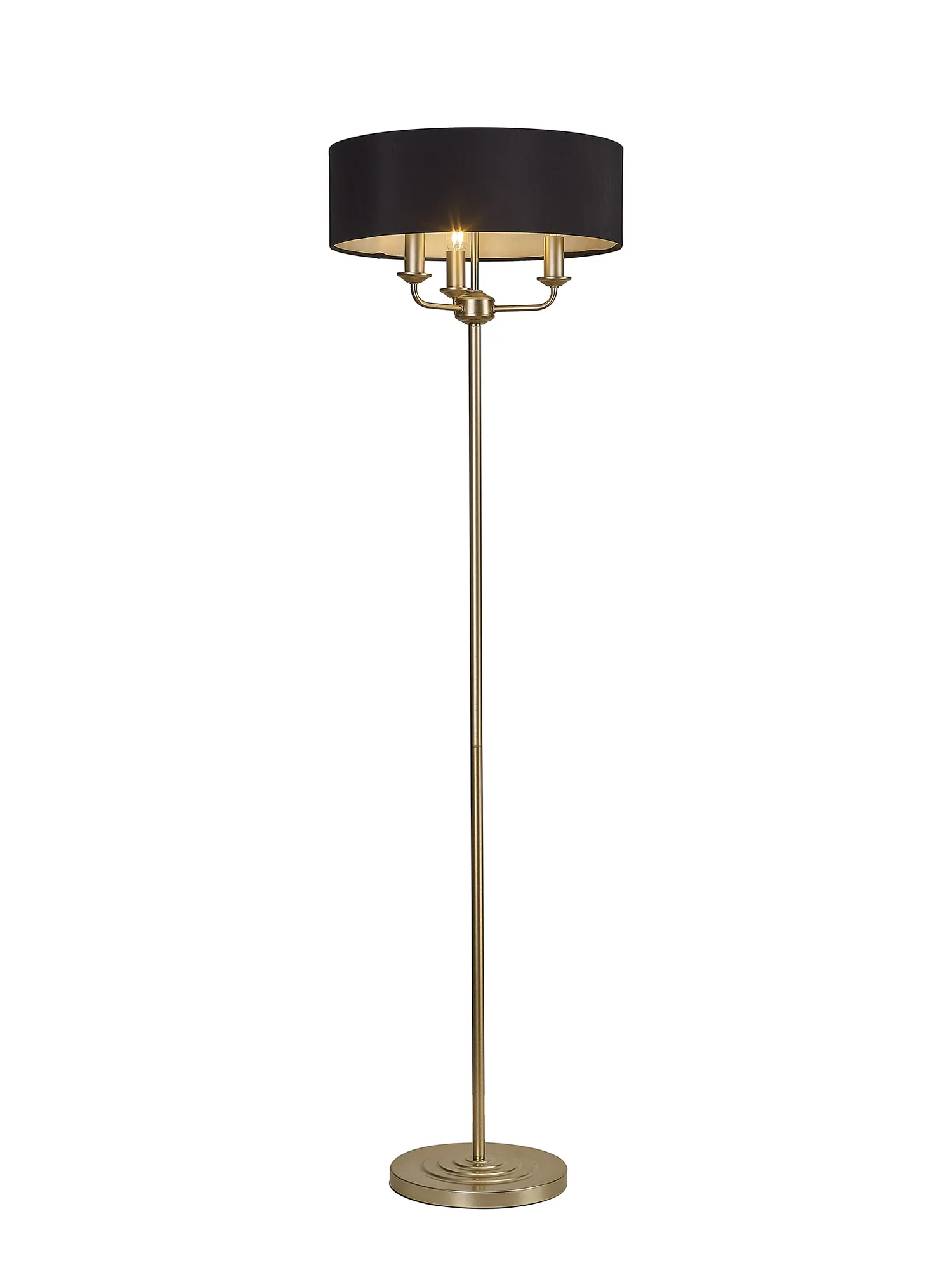 Banyan 45cm 3 Light Floor Lamp Champagne Gold, Black